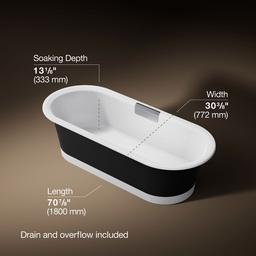 VoluteE 70-7/8'' x 30-3/8'' freestanding bath with base - image 3