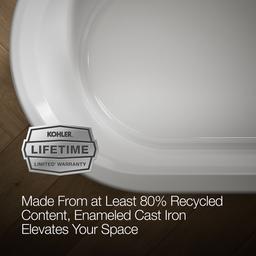 VoluteE 70-7/8'' x 30-3/8'' freestanding bath with base - image 9