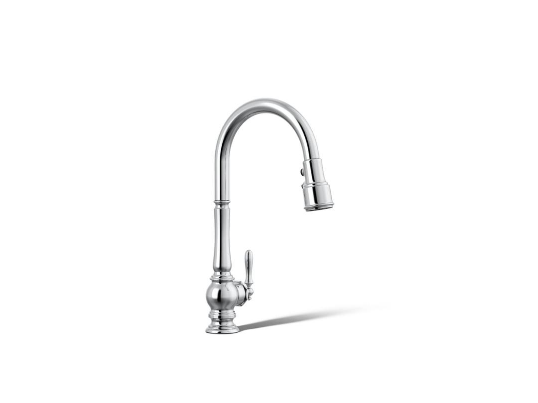 Artifacts Touchless pull-down kitchen sink faucet with three-function sprayhead by Kohler