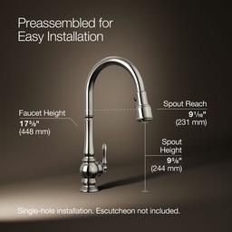 Artifacts Touchless pull-down kitchen sink faucet with three-function sprayhead - image 3
