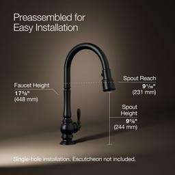 Artifacts Touchless pull-down kitchen sink faucet with KOHLER KonnectE and three-function sprayhead - image 3