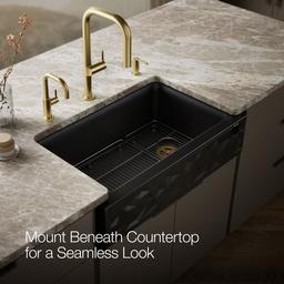Cairn 34'' undermount single-bowl farmhouse kitchen sink with faceted design - image 8