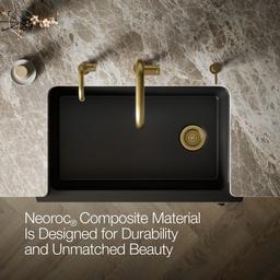 Cairn 34'' undermount single-bowl farmhouse kitchen sink with faceted design - image 4