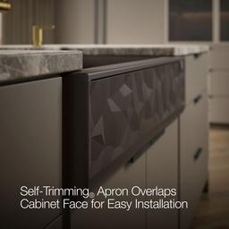 Cairn 34'' undermount single-bowl farmhouse kitchen sink with faceted design - image 6