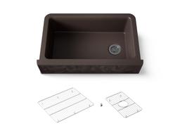 Cairn 34'' undermount single-bowl farmhouse kitchen sink with faceted design - image 1