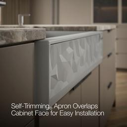 Cairn 34'' undermount single-bowl farmhouse kitchen sink with faceted design - image 6