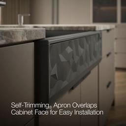 Cairn 34'' undermount single-bowl farmhouse kitchen sink with faceted design - image 6