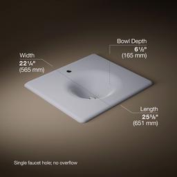 Kohler Iron/impressions 25'' Enameled Cast Iron Vanity Top with Integrated Round Sink - Lavender... - image 2