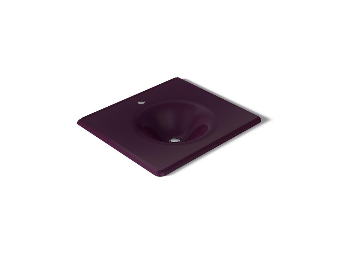 Kohler Iron/impressions 25'' Enameled Cast Iron Vanity Top with Integrated Round Sink - Black Plum by Kohler