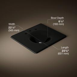Kohler Iron/impressions 25'' Enameled Cast Iron Vanity Top with Integrated Round Sink - Black - image 2