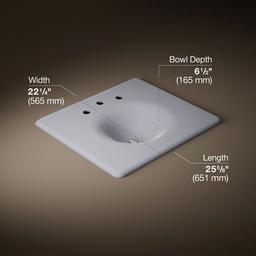 Kohler Iron/impressions 25'' Enameled Cast Iron Vanity Top with Integrated Round Sink - Lavender... - image 2