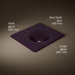 Kohler Iron/impressions 25'' Enameled Cast Iron Vanity Top with Integrated Round Sink - Black Plum - image 2
