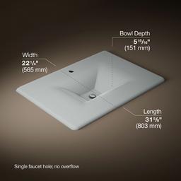 Kohler Iron/impressions 31'' Enameled Cast Iron Vanity Top with Integrated Rectangular Sink - Ice... - image 2