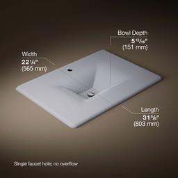 Kohler Iron/impressions 31'' Enameled Cast Iron Vanity Top with Integrated Rectangular Sink -... - image 2