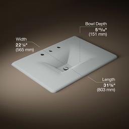 Kohler Iron/impressions 31'' Enameled Cast Iron Vanity Top with Integrated Rectangular Sink - Ice... - image 2