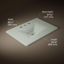 Kohler Iron/impressions 31'' Enameled Cast Iron Vanity Top with Integrated Rectangular Sink - Sea... - image 2