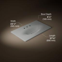 Kohler Iron/impressions 37'' Enameled Cast Iron Vanity Top with Integrated Oval Sink - Basalt - image 2