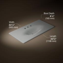 Kohler Iron/impressions 43'' Enameled Cast Iron Vanity Top with Integrated Oval Sink - Basalt - image 2