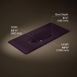 Kohler Iron/impressions 49'' Enameled Cast Iron Vanity Top with Integrated Oval Sink - Black Plum - image 2