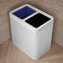 22-liter dual-compartment open-top trash can - image 4
