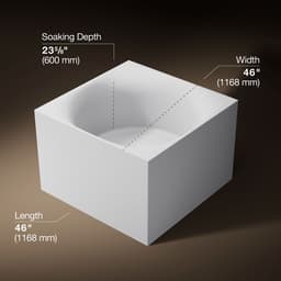 Kohler StillnessE Smart Soak 46'' x 46'' freestanding bath - image 3