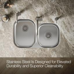 Undertone 31'' undermount double-bowl kitchen sink - Stainless Steel - image 4