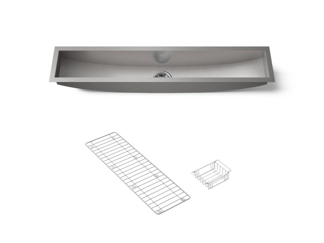 Undertone Trough 43'' undermount single-bowl kitchen sink - Stainless Steel by Kohler