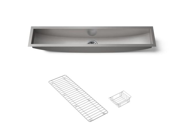 Undertone Trough 43'' undermount single-bowl kitchen sink - Stainless Steel