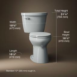 Cimarron Two-piece elongated toilet, 1.28 gpf - image 3