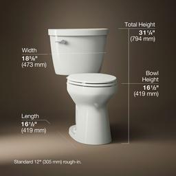 Cimarron Two-piece elongated toilet, 1.28 gpf - image 3