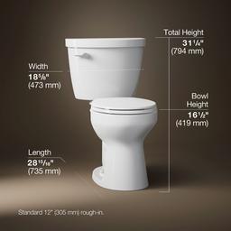 Cimarron Two-piece round-front toilet, 1.6 gpf - image 3