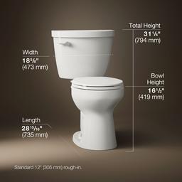 Cimarron Two-piece round-front toilet, 1.6 gpf - image 3