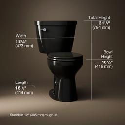Cimarron Two-piece round-front toilet, 1.28 gpf - image 3