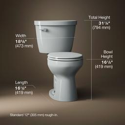 Cimarron Two-piece round-front toilet, 1.28 gpf - image 3