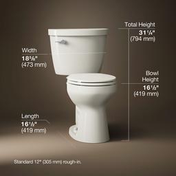 Cimarron ContinuousClean ST two-piece round-front toilet, 1.28 gpf - image 3