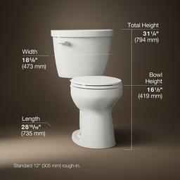 Cimarron Two-piece round-front toilet, 1.28 gpf - image 3