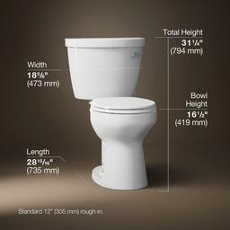 Cimarron Two-piece round-front toilet, 1.28 gpf - image 3