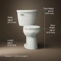 Cimarron Two-piece round-front toilet, 1.28 gpf - image 3