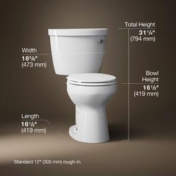 Cimarron Two-piece round-front toilet, 1.28 gpf - image 3