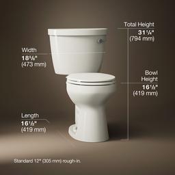 Cimarron Two-piece round-front toilet, 1.28 gpf - image 3
