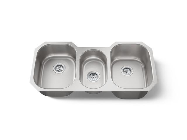 Undertone 41-3/4'' undermount triple-bowl kitchen sink - Stainless Steel