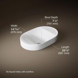 Chalice 22-3/4'' oval vessel bathroom sink - image 3