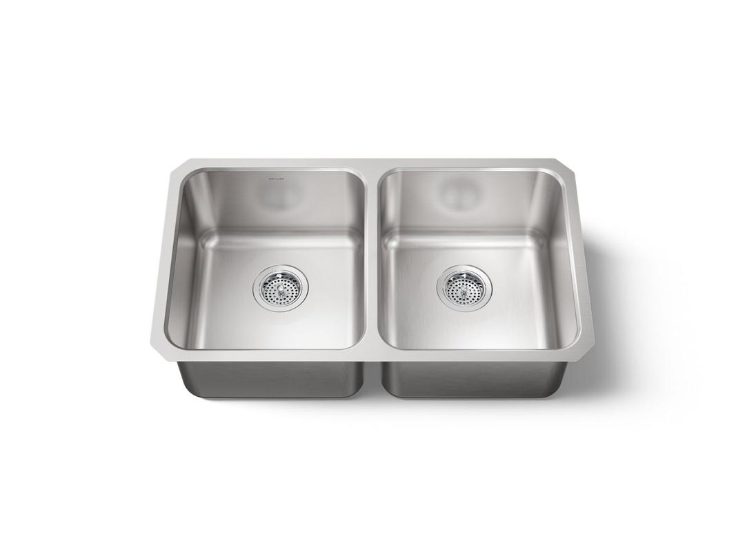 Undertone 31-1/2'' undermount double-bowl kitchen sink - Stainless Steel by Kohler
