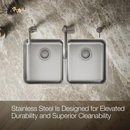 Undertone 31-1/2'' undermount double-bowl kitchen sink - Stainless Steel - image 4