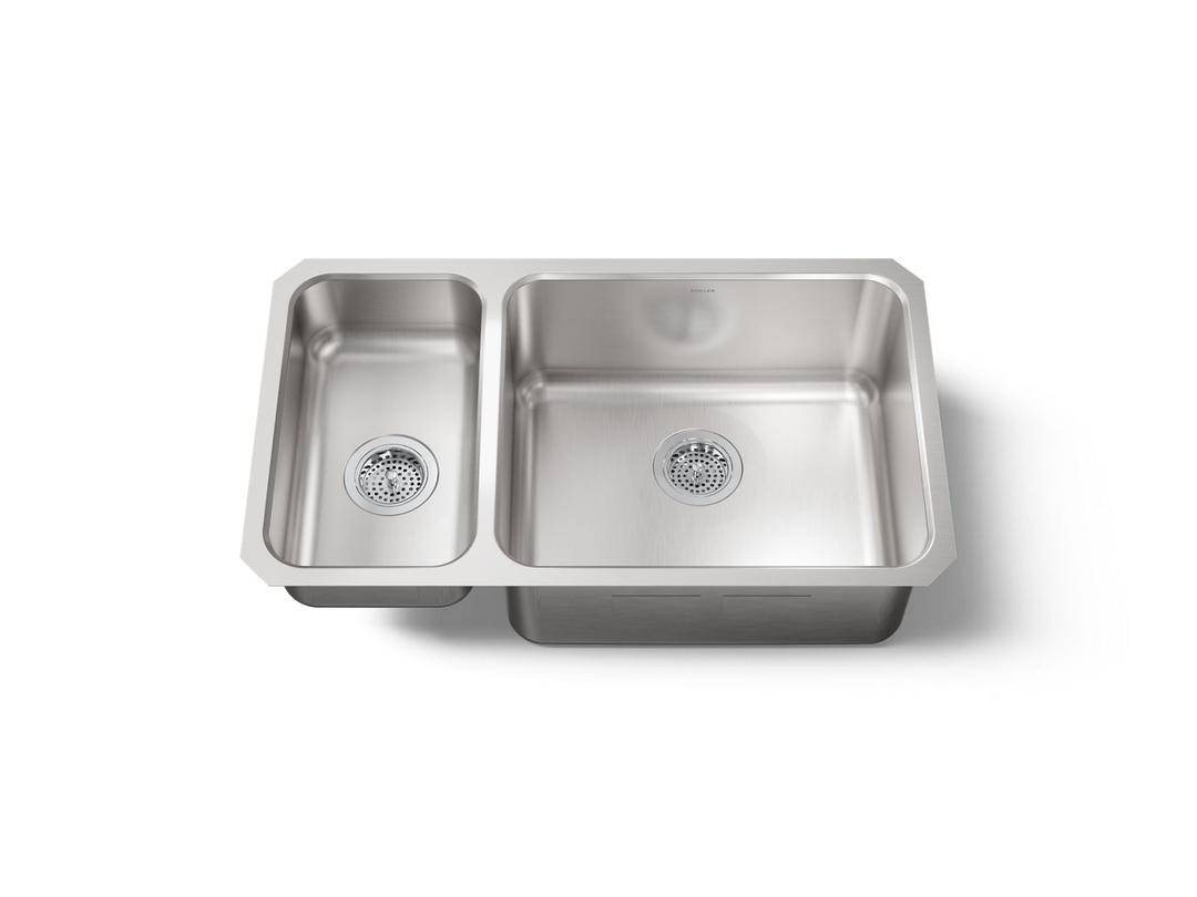 Undertone 31-1/2'' undermount double-bowl kitchen sink - Stainless Steel by Kohler