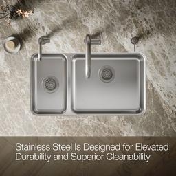 Undertone 31-1/2'' undermount double-bowl kitchen sink - Stainless Steel - image 4