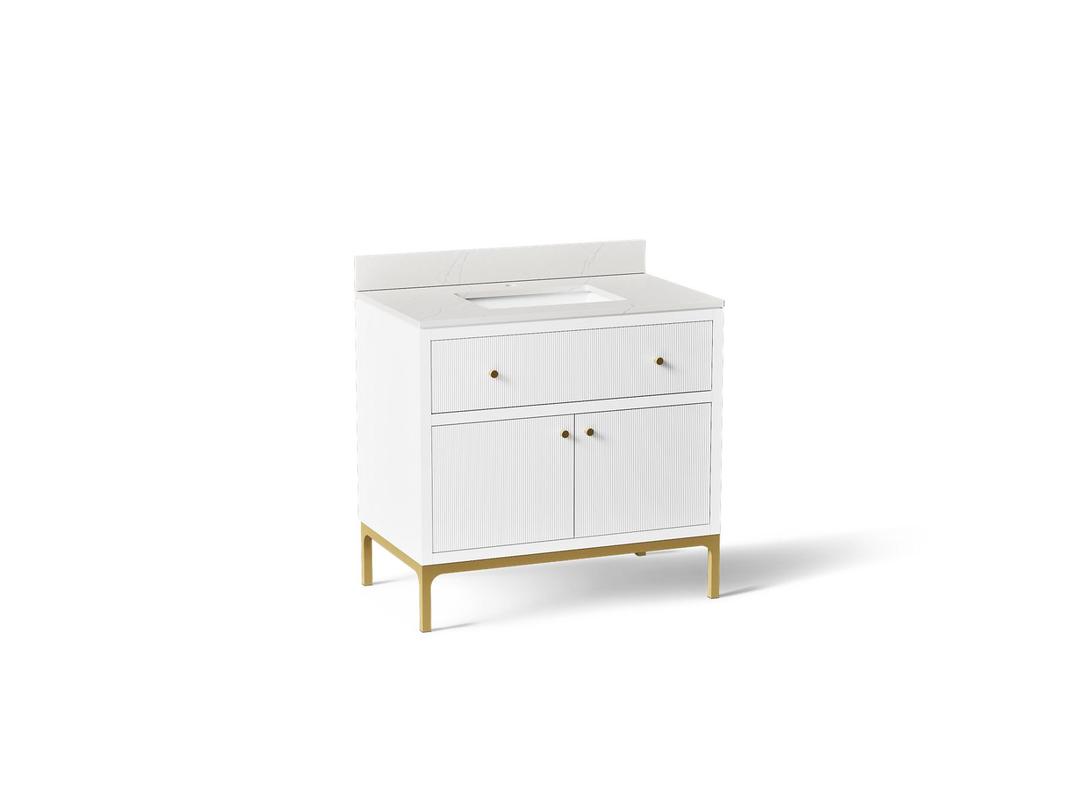 CalpaE 36'' bathroom vanity cabinet with sink and quartz top by Kohler