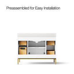 48'' bathroom vanity cabinet with sink and quartz top - image 11