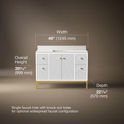 48'' bathroom vanity cabinet with sink and quartz top - image 3