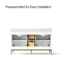 CalpaE 60'' bathroom vanity cabinet with sinks and quartz top - image 11